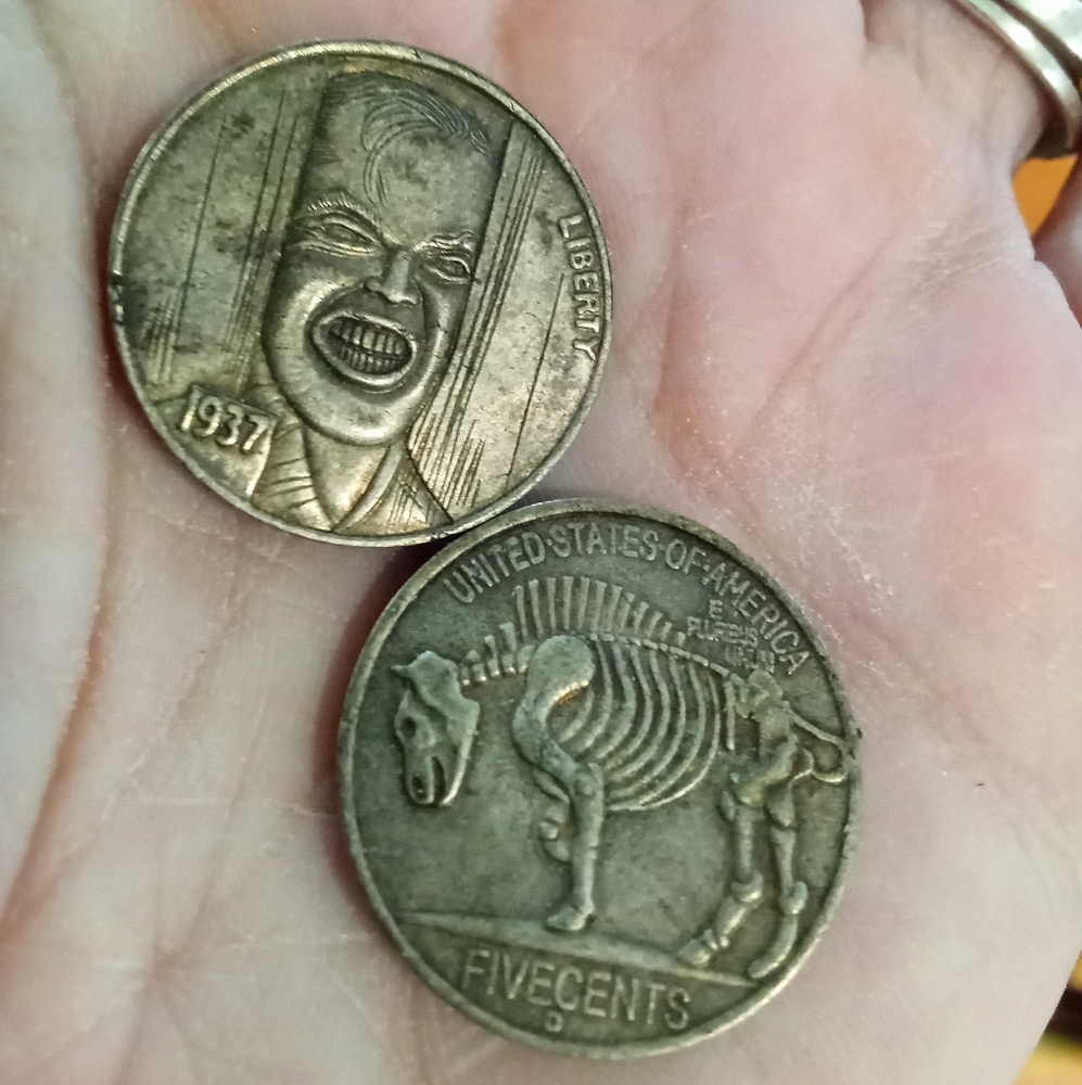 2PC The Shining Movie Jack Nicholson Antique Silver Finished HOBO NICKEL COINS